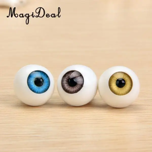 MagiDeal 8Pcs/Pack Round Acrylic Doll Eyes Eyeballs for Porcelain Dolls Vinyl Dolls Animals Halloween Props DIY Toys 16mm