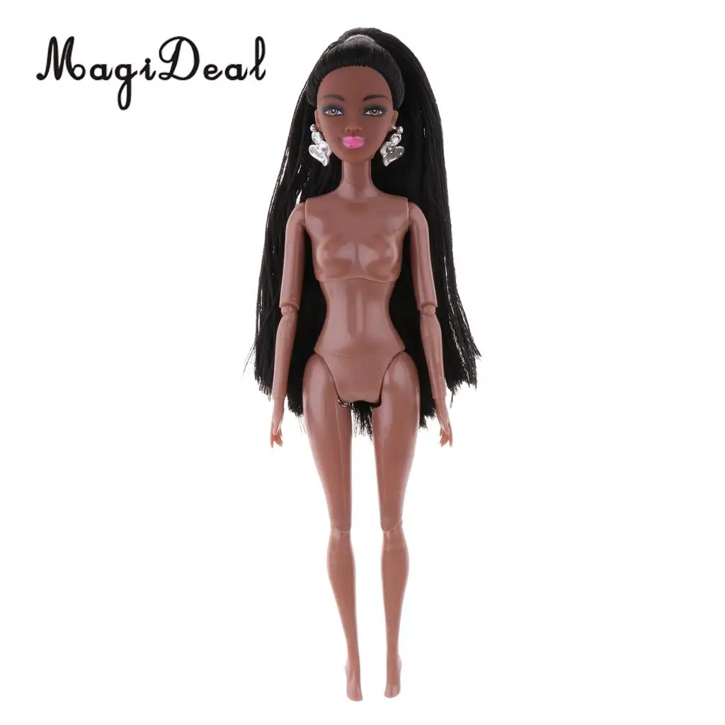Polyarticular Turnable DIY African-American Doll Body For   Dolls 31cm