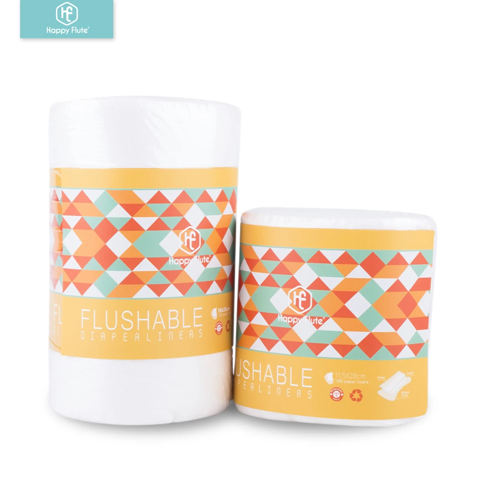 Happyflute Juego de 2 rollos 100% biodegradable y transpirable Forros para pañales fibra bambú tela - imagen 2