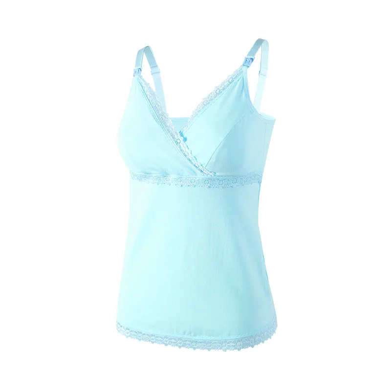 Camisetas sin mangas de lactancia de algodón Emotion Moms, chaleco de lactancia de verano, ropa para mujeres embarazadas, camisas de maternidad para amamantar, camisetas - imagen 4