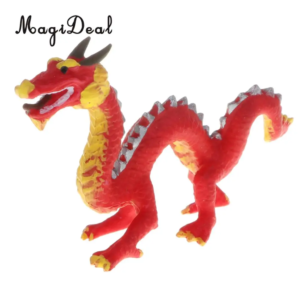 Lifelike Wildlife Animal Model Figure Nature Toys Educational Figurine Home Decor - Red Dragon