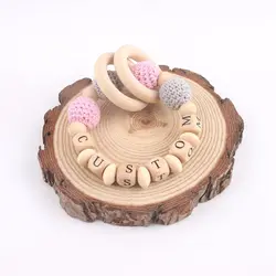 Cadena para chupete de madera de haya personalizada para bebé