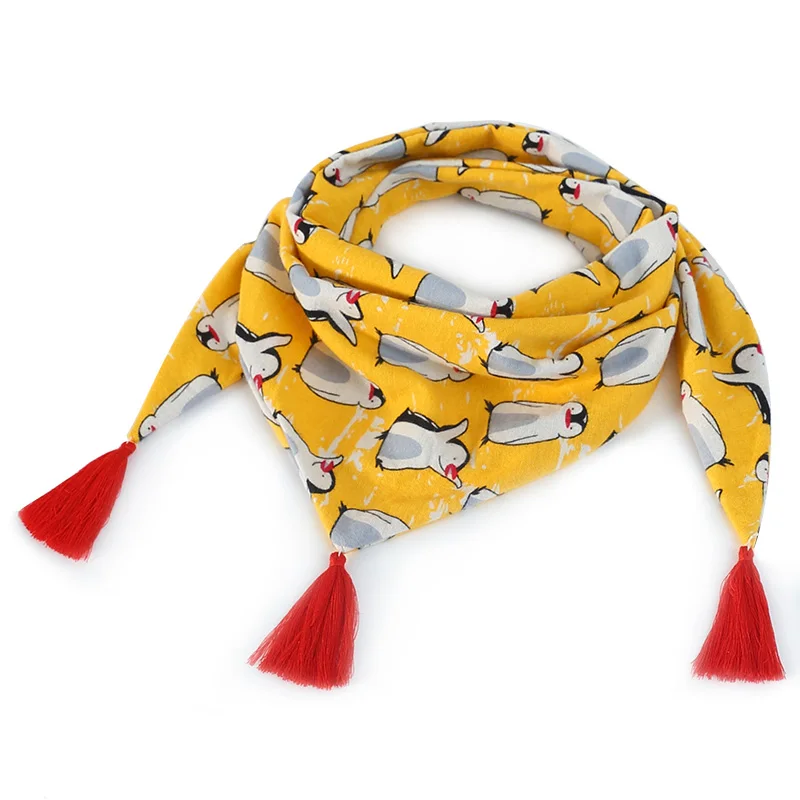 Babero triangular de algodón para bebé, bufanda de alimentación de dibujos animados, delantal de invierno - imagen 3