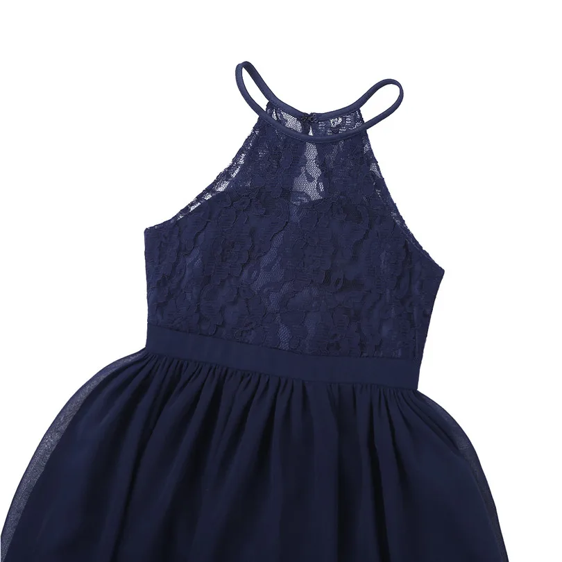 IEFiEL-vestido de encaje de tul sin mangas para niñas, vestido de fiesta Formal, baile de graduación, princesa, dama de honor, ropa de boda para niños y adolescentes - imagen 4