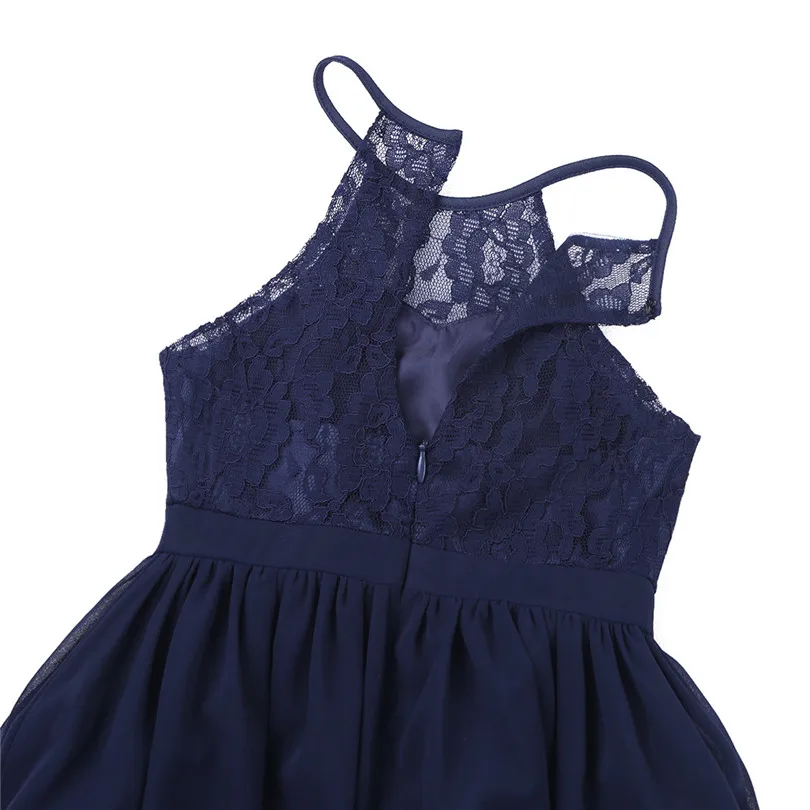IEFiEL-vestido de encaje de tul sin mangas para niñas, vestido de fiesta Formal, baile de graduación, princesa, dama de honor, ropa de boda para niños y adolescentes - imagen 5