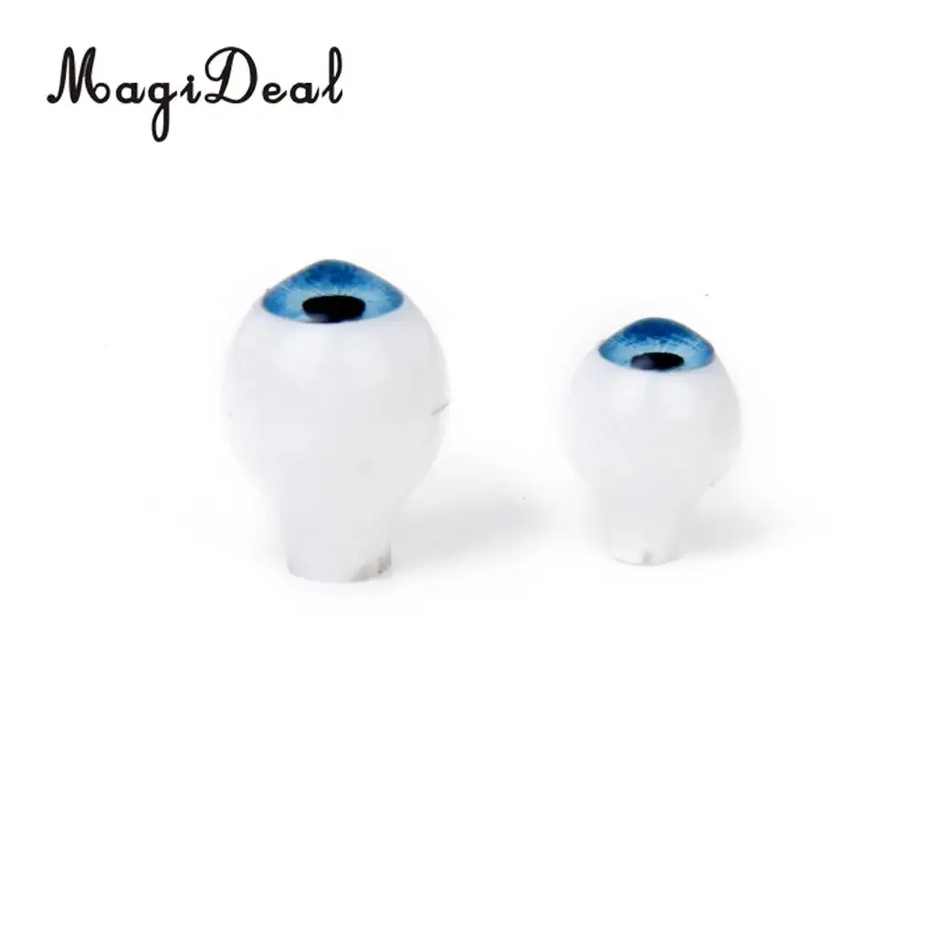 MagiDeal Simulation 4 Pairs Round Acrylic Doll Eyes DIY Eyeballs for Porcelain Dolls Animals Halloween Props Kids Toy 10x7mm