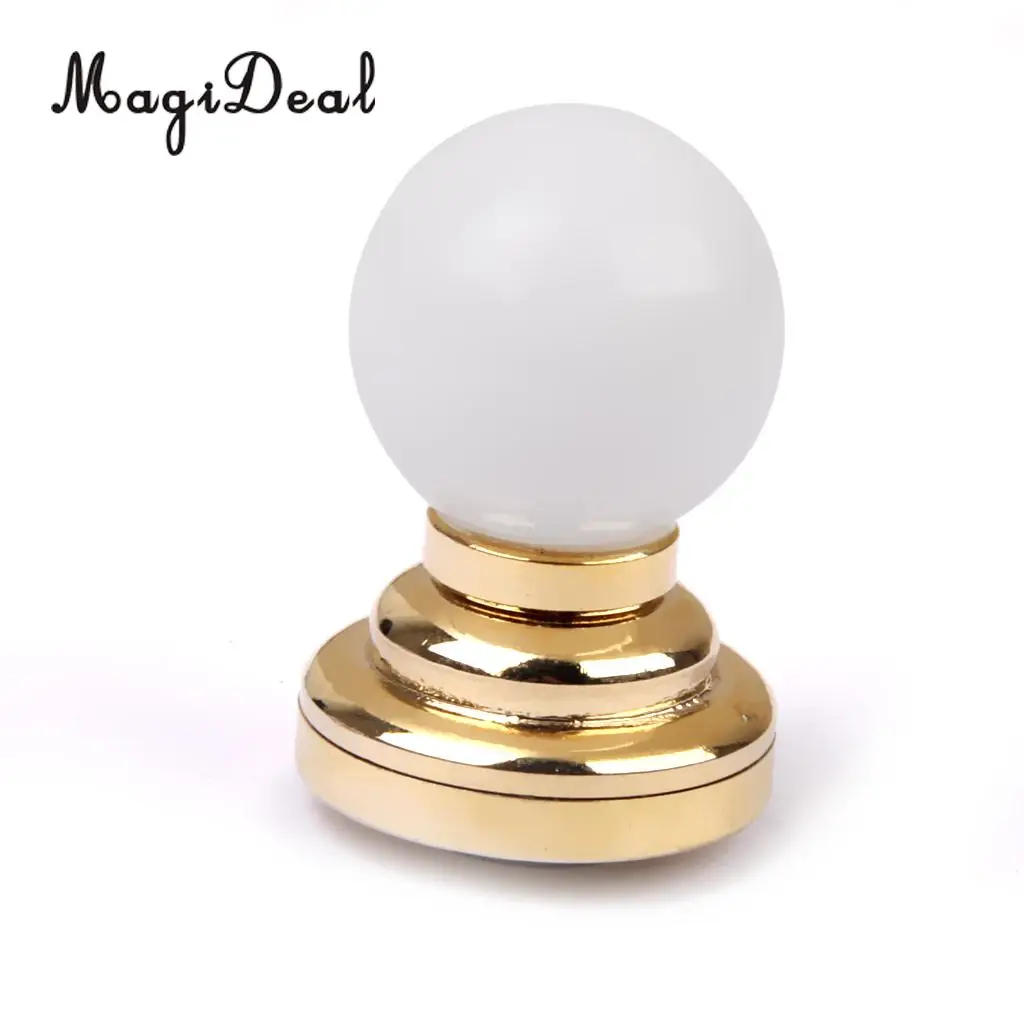 MagiDeal 1/12 Dollhouse Miniature Ball Shape Table Lamp LED Light for Livingroom Bedroom Bathroom Kitchen Kids Pretend Play Toy