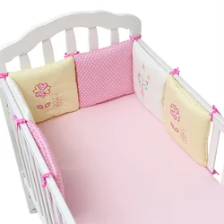 6 unids/set parachoques de cuna para niños Protector de cabeza de bebé protección de cama de bebé parachoques de cuna de algodón parachoques de bebé en la cuna