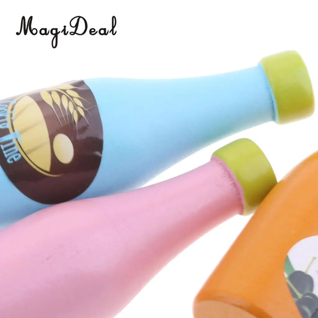 MagiDeal Colorful 3Pcs/Pack Wooden Seasoning Bottles for Children Thinking Ability Pretend Play Food Role Play Game Kitchen Toy 