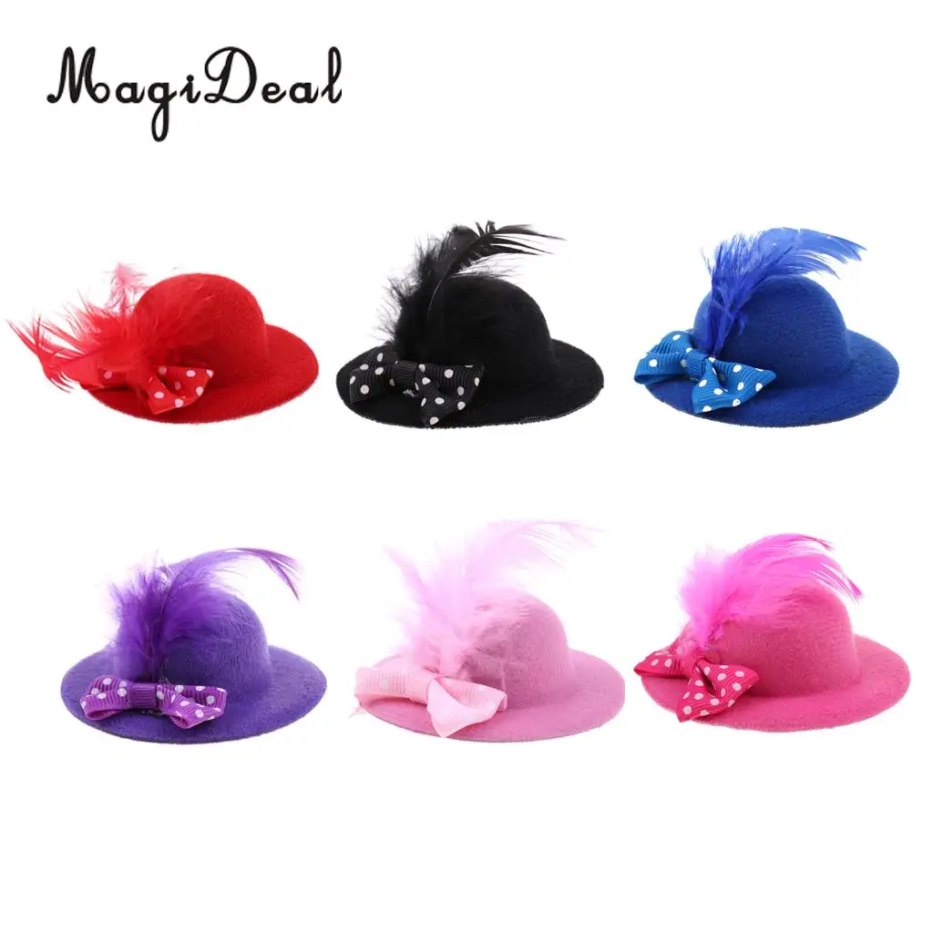 MagiDeal Fashion 1Pc New Vintage Bowler Doll Princess Hat Cap for 28-30cm Doll Model Cotume Clothes Accs 6Colors