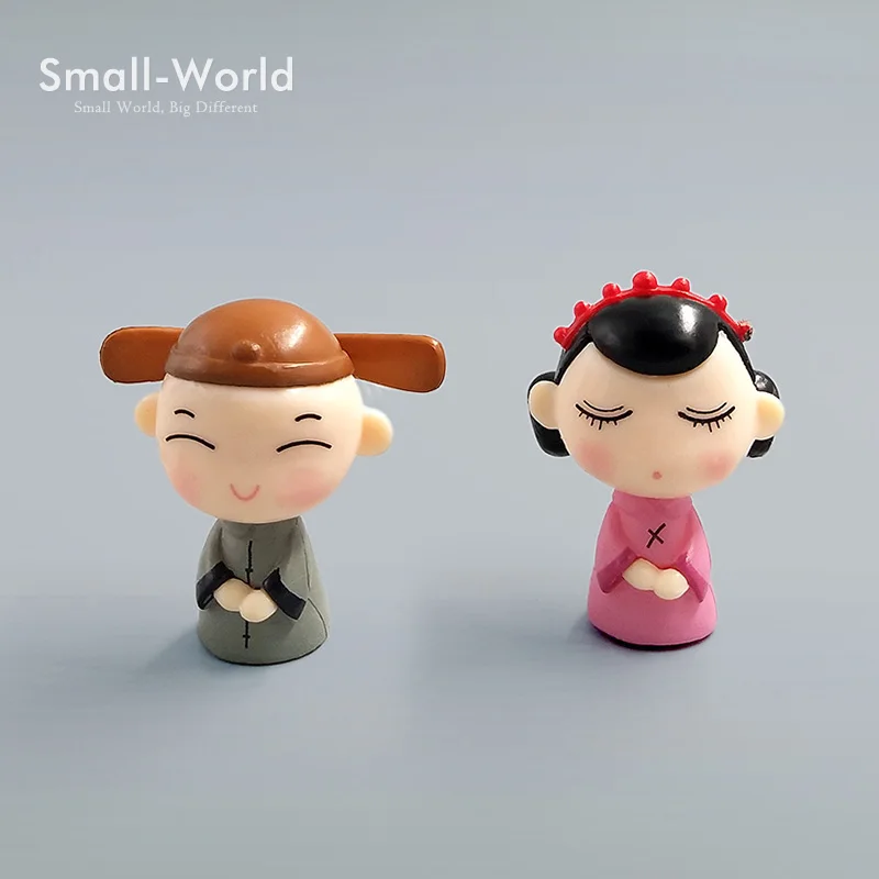 Figura en miniatura de amante de Chiese, muñeca de boda, bonsái, figuras de niño y niña, decoración de pasteles, adornos de estatua de personaje de jardín de hadas - imagen 5