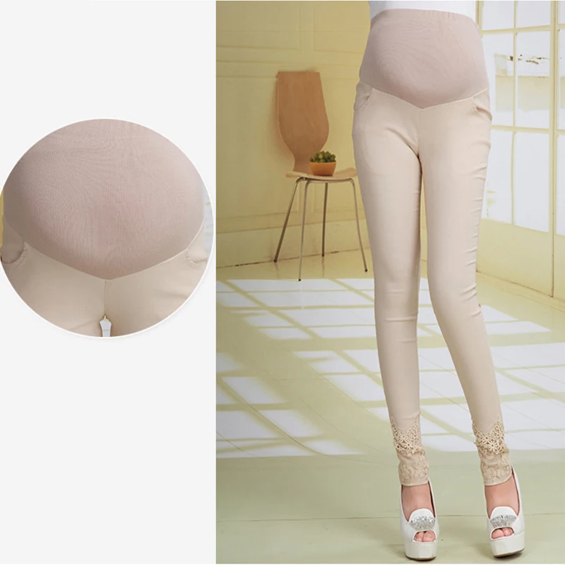 Pantalones maternidad capri elásticos cintura alta para embarazadas - imagen 2