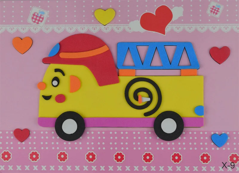 Juego de 5 hojas de papel EVA 3D para niños, materiales hechos a mano, juguetes artesanales para niños, puzle de guardería, pegatina ESTÉREO - imagen 2