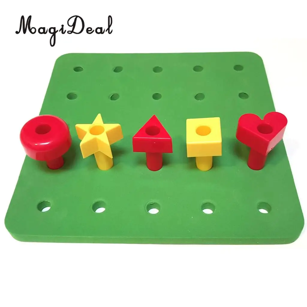 MagiDeal Plastic Sorting Pegboard Travel Toys Kids Child Play 30Pegs Color Recognition Game Learning for Baby Toddler Funny Gift