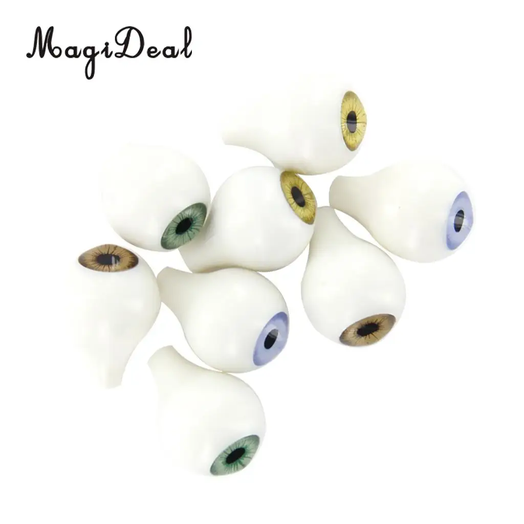 MagiDeal 8Pcs/Pack Round Acrylic Doll Eyes Eyeballs for Porcelain Dolls Vinyl Dolls Animals Halloween Props DIY Toys 16mm
