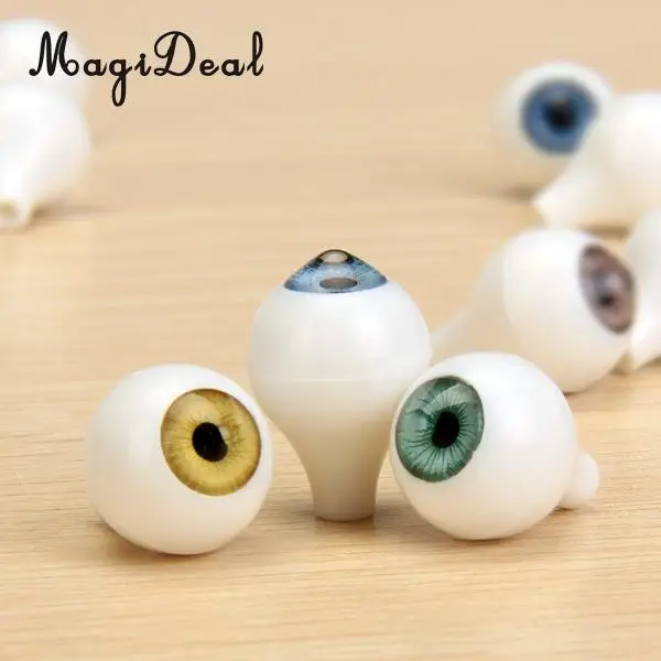 MagiDeal 8Pcs/Pack Round Acrylic Doll Eyes Eyeballs for Porcelain Dolls Vinyl Dolls Animals Halloween Props DIY Toys 16mm