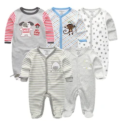 Conjunto de 5 unids/set de ropa para bebé niña de 0 a 12 meses, ropa Unisex para bebé, mono, peleles de bebé, PIJAMAS