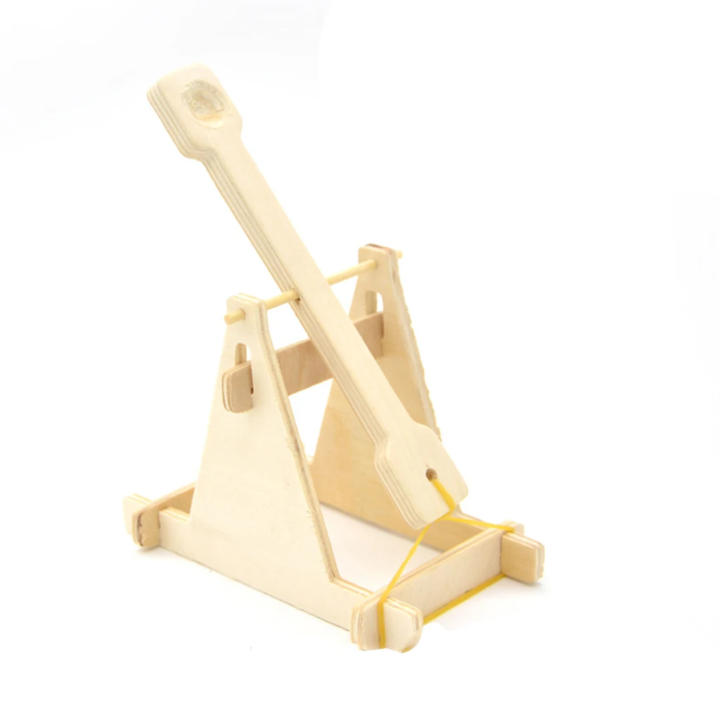 Kids Science Experiment Educational Toys Wooden Trebuchet Catapult Model Kit