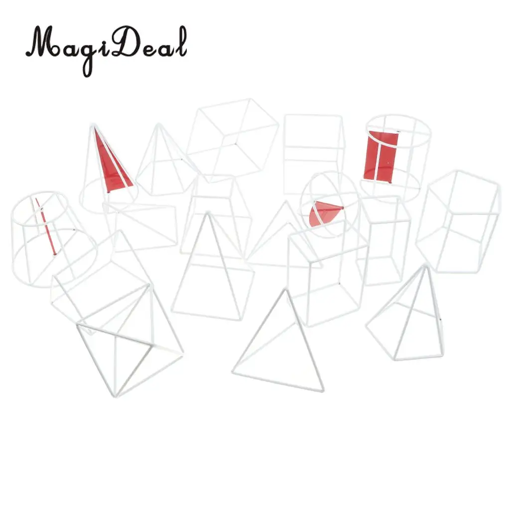 18 pieces/set 3D Spatial Visualization Geometric Solid Model - High School Math Geometry Visual Aids Teaching Tools Learning Toy