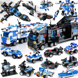 Bloques construcción temática policía para niños