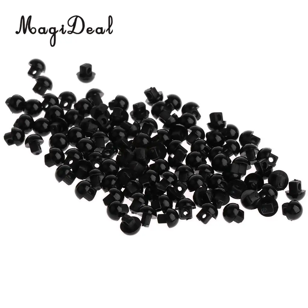 MagiDeal 100Pcs Black Mushroom Sewing Buttons for Clothes Doll Plush Animal Eyes Nose Making Decoration Kids Craft Toy 6mm