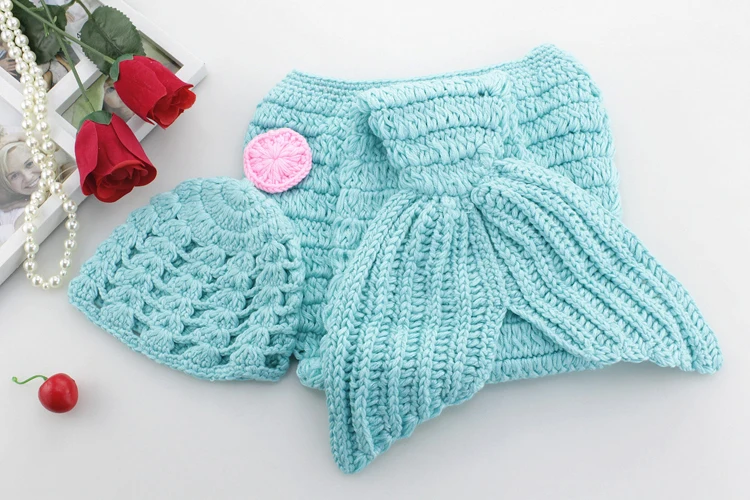 Handmade-Newborn-Photography-Props-Crochet-Infant-Cute-Baby-Hat-Costume-Set-Animal-Mint-Mermaid-Kids-Clothing-Accessories-05