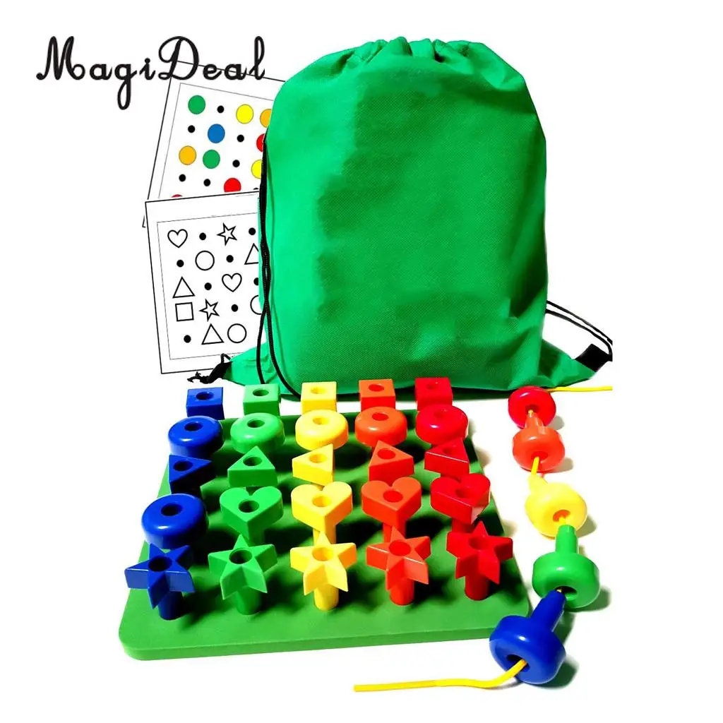 MagiDeal Plastic Sorting Pegboard Travel Toys Kids Child Play 30Pegs Color Recognition Game Learning for Baby Toddler Funny Gift