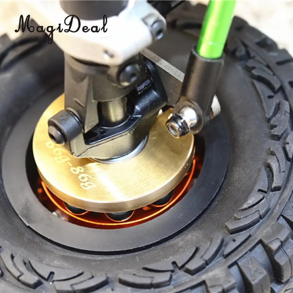 AXIAL SCX10 I SCX10 II Gmade SAWBACK 4LS KOMODO BRASS PENDULUM WHEEL KNUCKLE AXLE WEIGHT + 21MM HEX ADAPTER Black