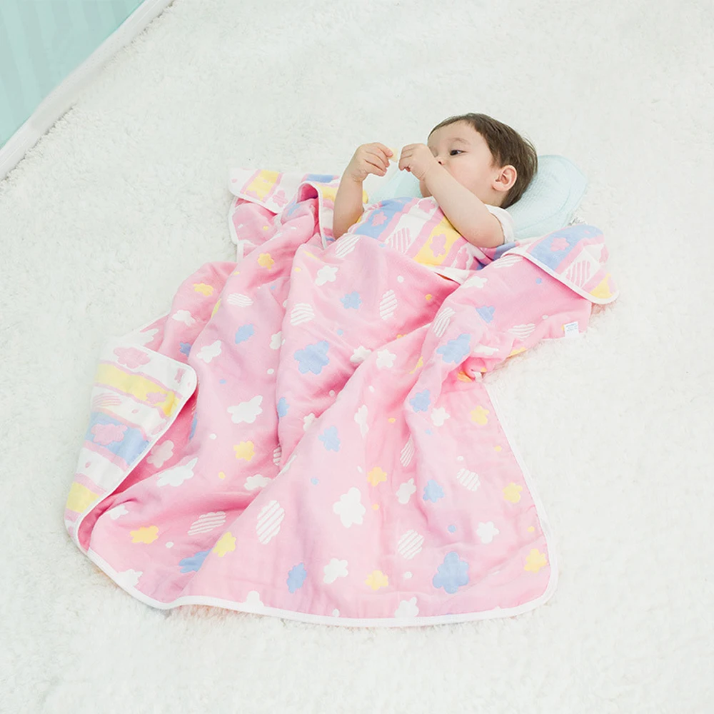 Mantas de muselina para bebés, edredón suave de algodón de gasa de 6 capas para niños, toalla envolvente para recién nacidos, Toalla de baño para niños de 110x110cm - imagen 4