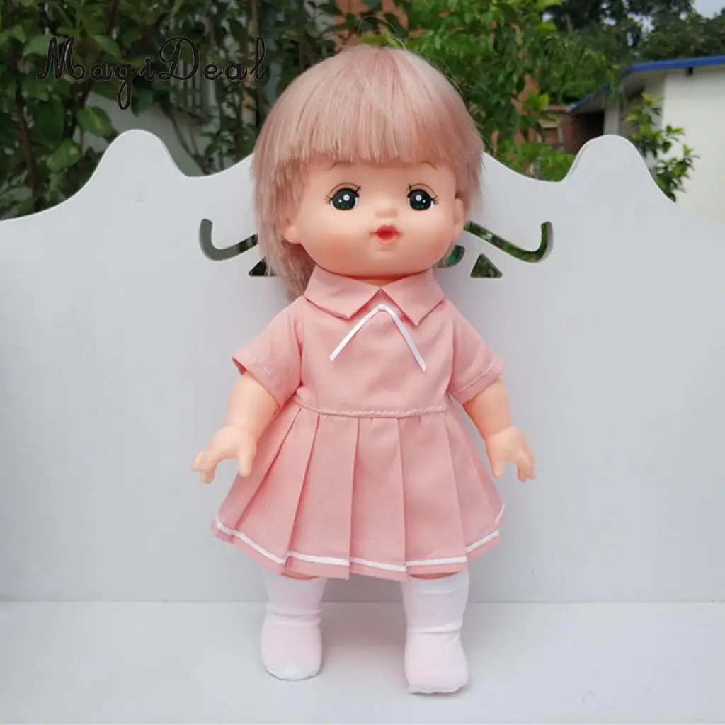 School Style Pleated Dress Socks Suit for Mellchan 9-11inch Reborn Girl Baby Dolls Clothes Accessories