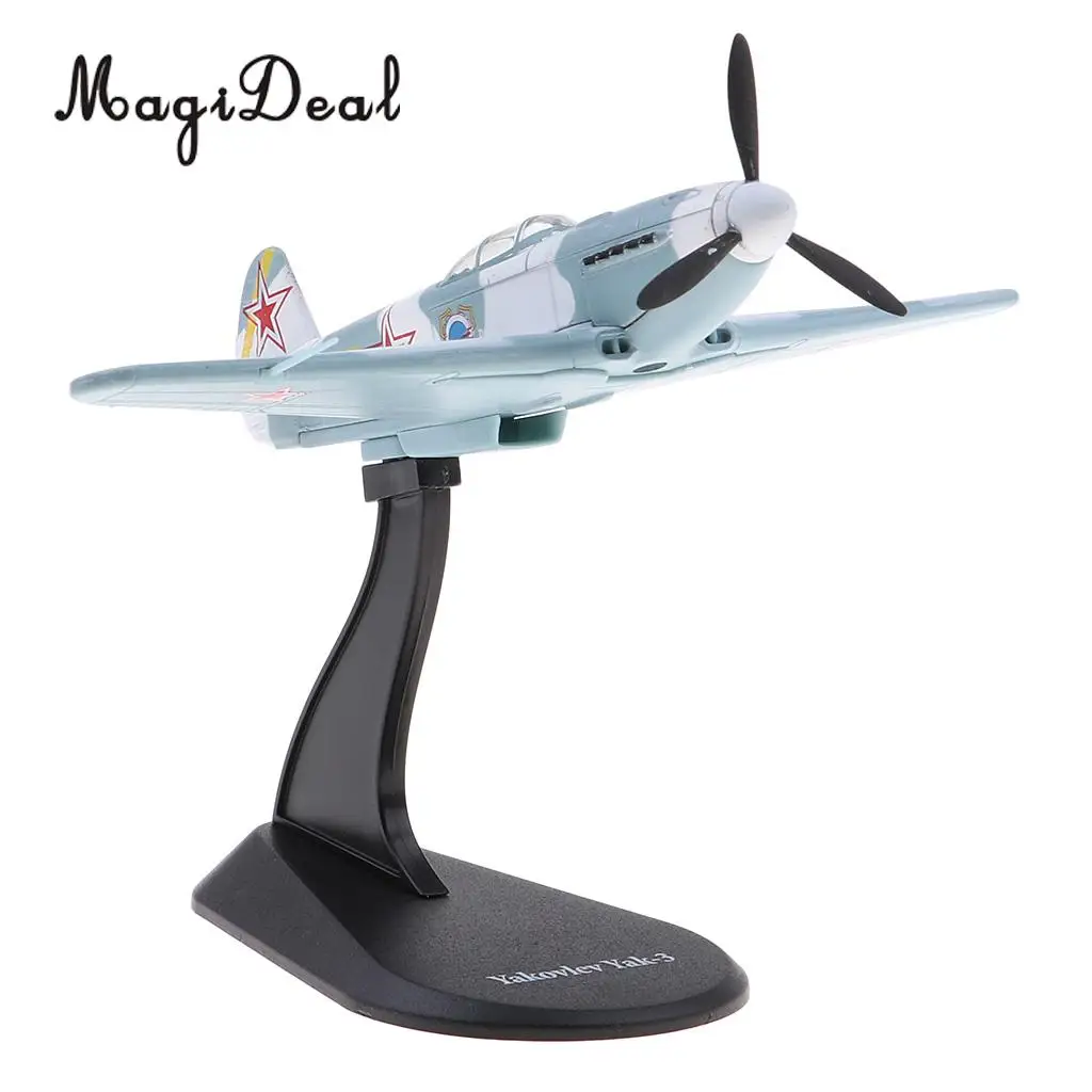 Models 1/72 Yakovlev Yak-3 Soviet Fighter Diecast Model Aircrafts Plane Toy with Stand Gift