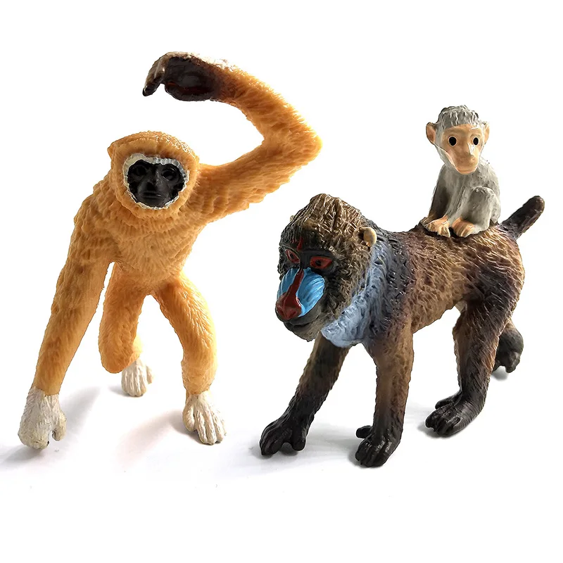 Figuras de animales de hipopótamo, Warthog, chimpancé, oso Polar, ciervo, Mandrill, Lynx, Gibbon, Alpaca, Platypus, accesorios de decoración del hogar - imagen 5