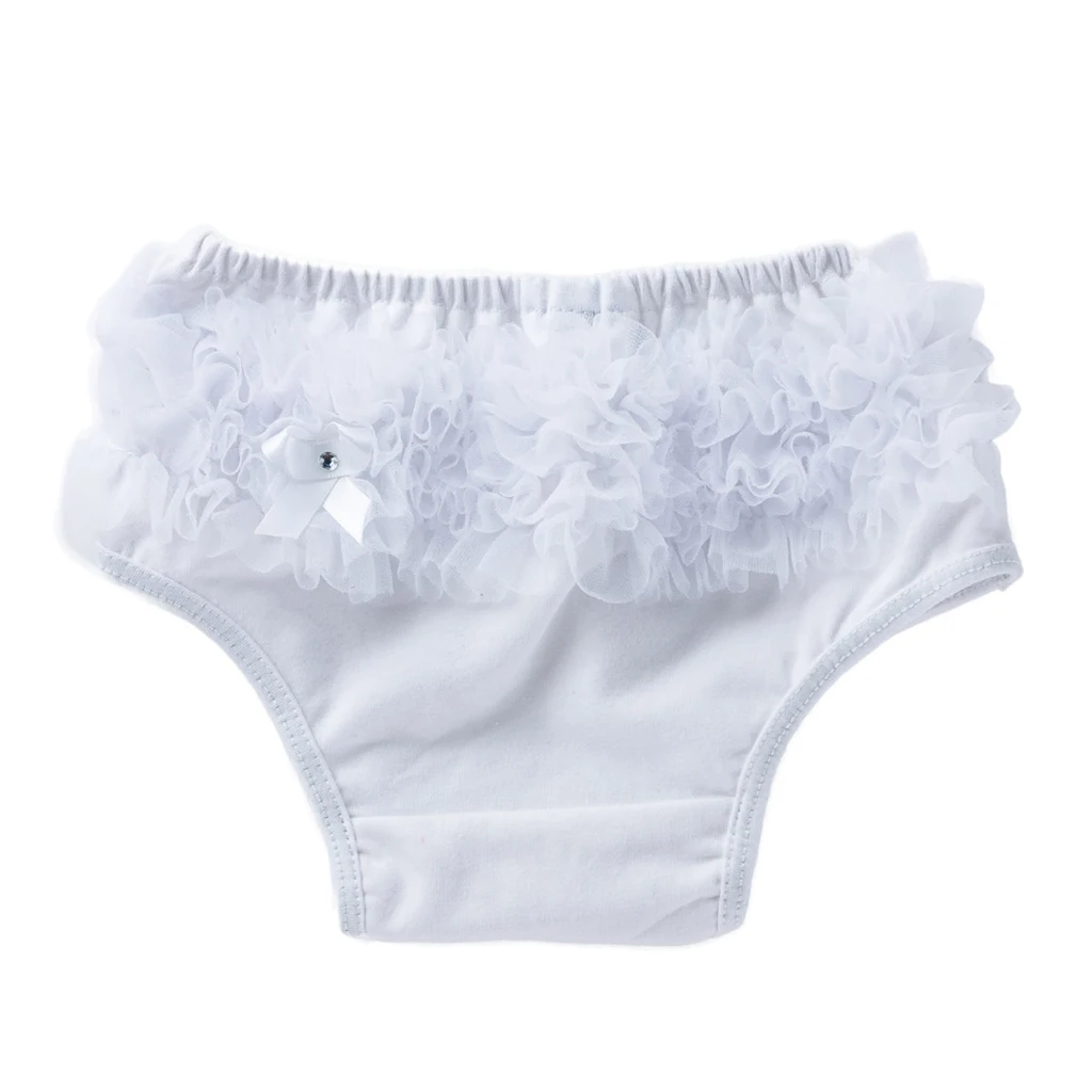 Newborn Baby Girl 3-24M Cotton Lace Ruffle Nappy Diaper Cover Bloomers Panties - Black/ White/ Rose red Optional