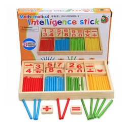 Palos de madera coloridos para niños, juguetes de matemáticas, juego educativo, rompecabezas para preescolar, juego de enseñanza Montessori para aprendizaje