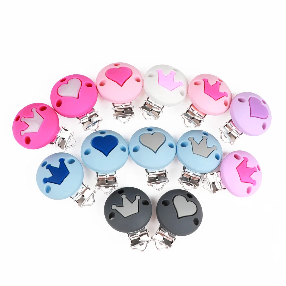 TYRY.HU-Clips de mordedor para bebé, Soporte redondo para chupete para bebé, accesorios de cadena falsa, herramientas de mordedor de silicona, 1 unidad - imagen 2