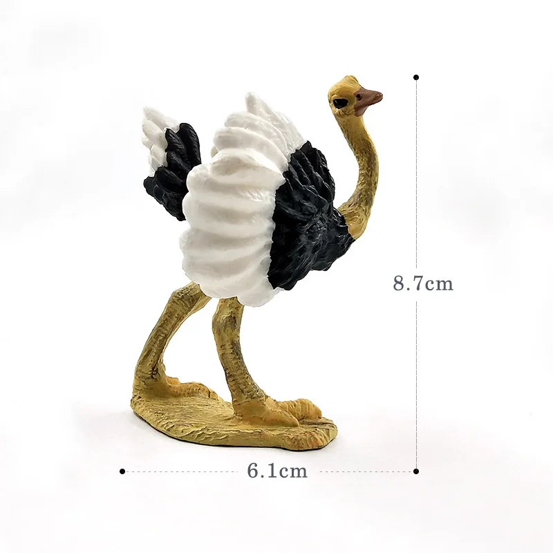 Simulación de pájaro de avestruz, modelo Animal, estatuilla para decoración del hogar, accesorios de decoración de jardín de hadas en miniatura, figura moderna, estatua, Juguetes - imagen 2