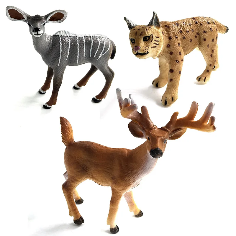 Figuras de animales de hipopótamo, Warthog, chimpancé, oso Polar, ciervo, Mandrill, Lynx, Gibbon, Alpaca, Platypus, accesorios de decoración del hogar - imagen 4
