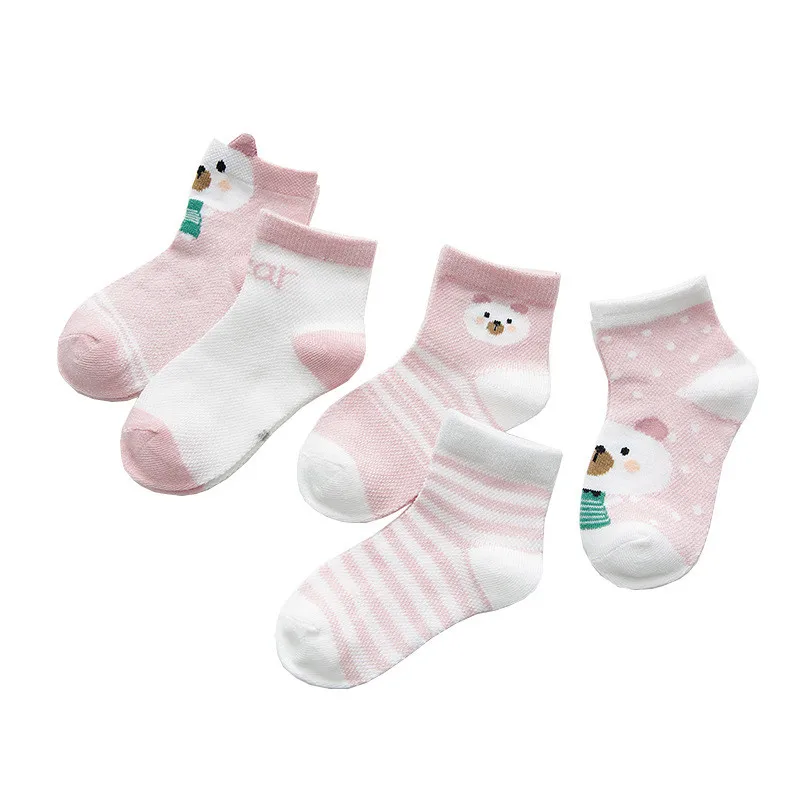 5 par/lote calcetines de bebé recién nacido calcetines finos de verano para niñas y niños calcetines de algodón para niños pequeños accesorios de ropa de bebé 0-24M - imagen 2