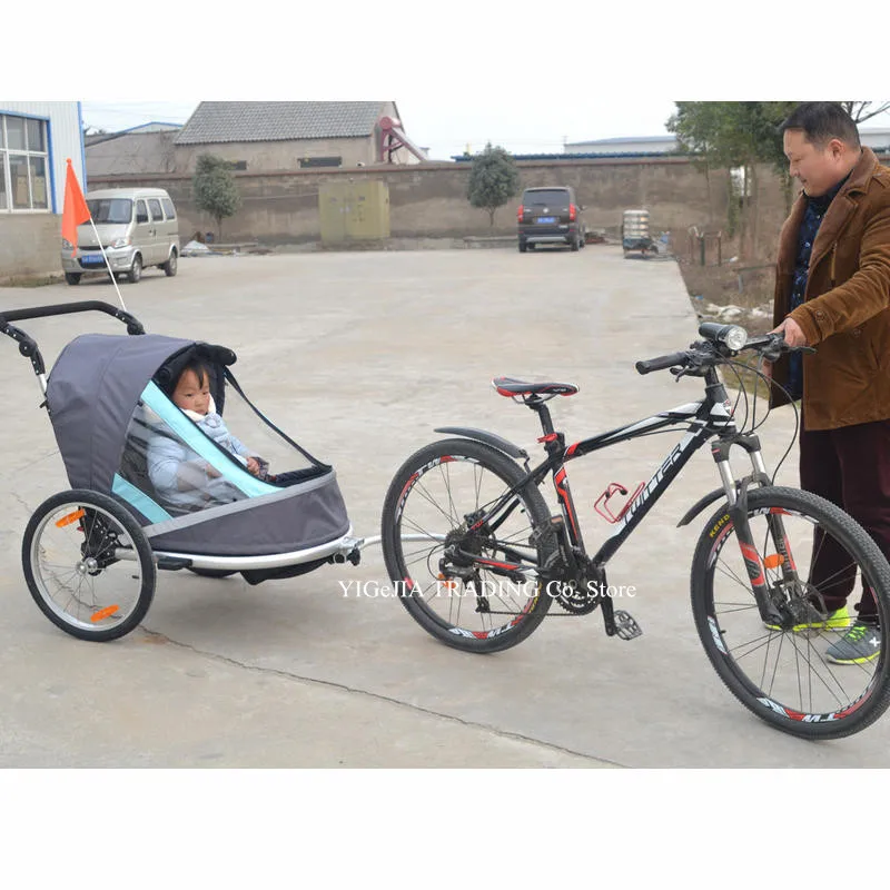 Remolque de bicicleta con rueda inflable de 20 pulgadas, carrito de bebé Multideportivo, Jogger con mango ajustable - imagen 3