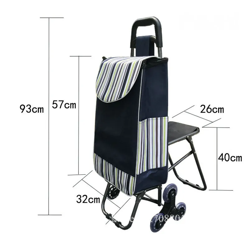 Carrito multiusos para subir escaleras con asiento plegable - Hogar