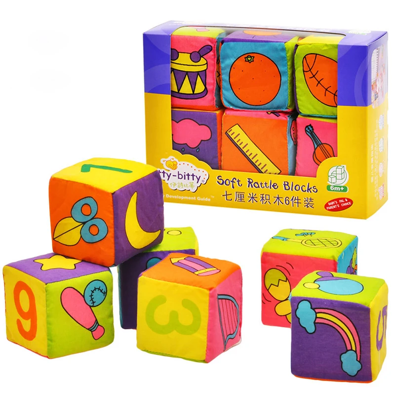 Bloques de construcción de tela para niños, muñeco de peluche suave, juego de sonajeros para bebé, rompecabezas, cubo mágico, juguetes educativos tempranos para bebés de 0 a 12 meses - imagen 5