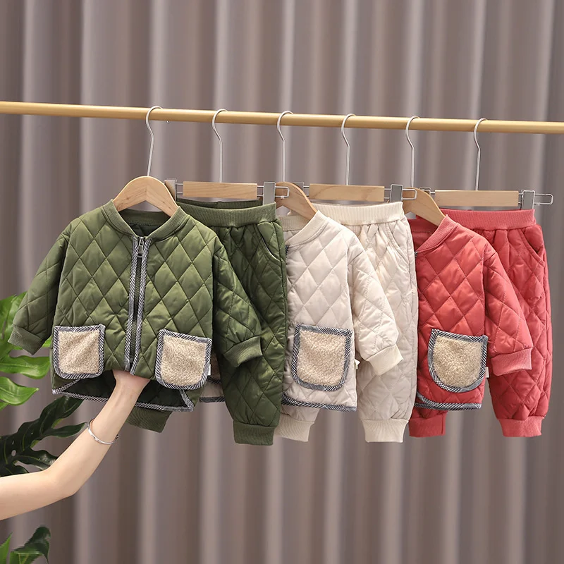 Conjunto de algodón grueso para niños – Abrigo invernal y pantalón - imagen 5