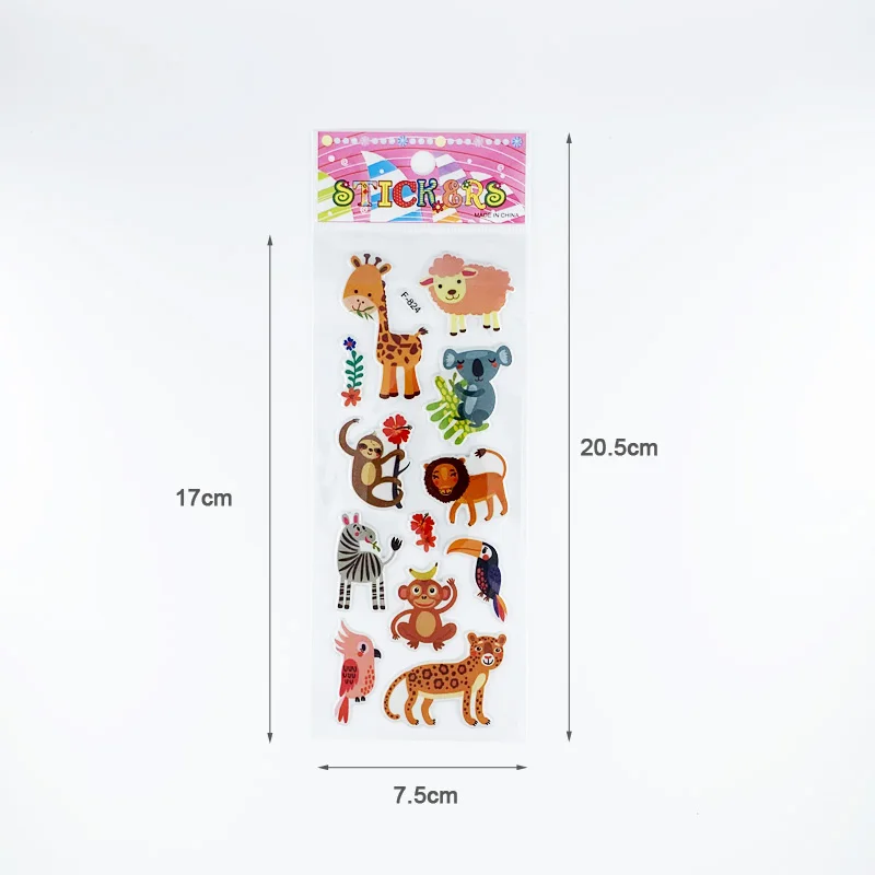 Pegatinas 3D hinchadas de zoo y frutas – Álbum recortes niños - imagen 5