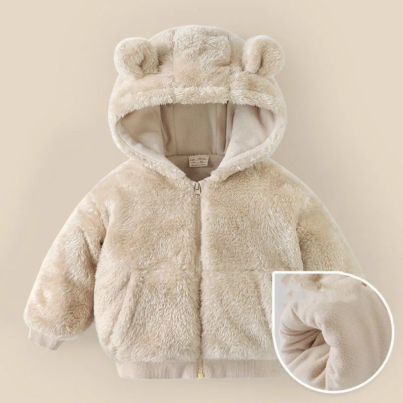 Chaqueta acolchada Coral con capucha para bebé