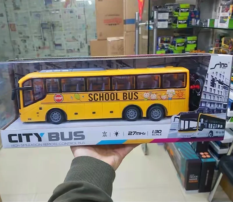1:30 17Mhz Rc coche autobús de viaje camión eléctrico grande con Control remoto con simulación de luz escuela ciudad modelo juguete para niños regalo - imagen 4