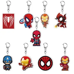LLavero de Los vengadores de Marvel para hombre de hierro de dibujos animados, Thor, Hulk, Capitán América, llavero colgante para bolso, regalo para amigos