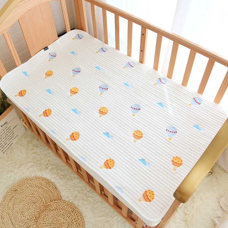Cuna coreana para bebé, Sábana acolchada de algodón con oso, estrella, globo de limón, bordado, sábanas para niños pequeños, ropa de cama - imagen 4
