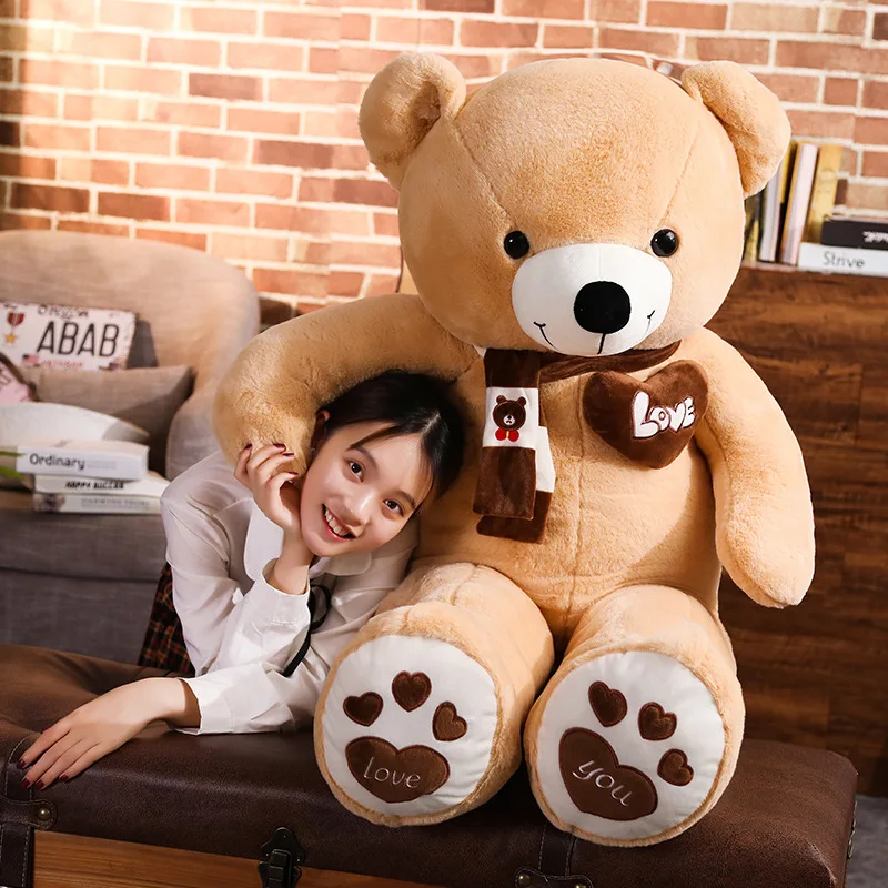 Oso de peluche con bufanda – Juguete blandito para cumpleaños bebé - imagen 3
