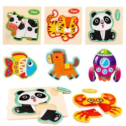 Puzzle 3D de madera con animales – Educativo para niños