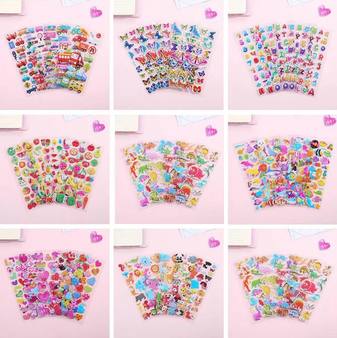 40 hojas de coches de dibujos animados, aviones, animales, princesa, pegatinas DIY, juguetes, álbum de recortes de PVC para niños, diario, cuaderno, decoración, regalos - imagen 5